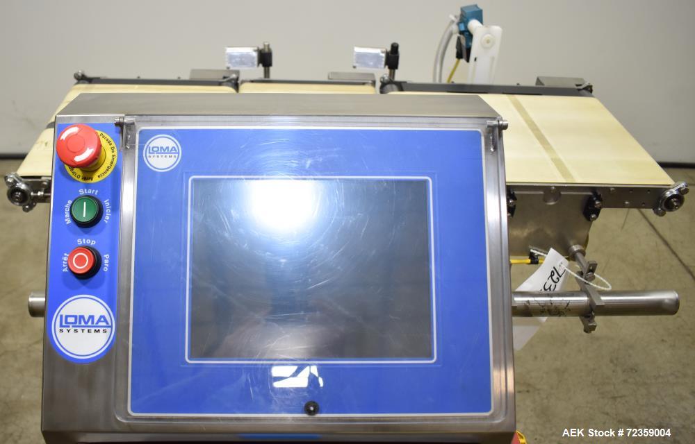 Used Loma LCW-3000 Belt Checkweigher with Reject. Up to 6.6 lbs capacity.